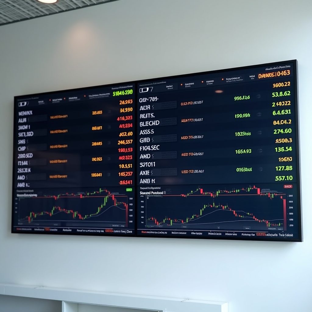 Multiple currency pair symbols displayed on a professional trading terminal