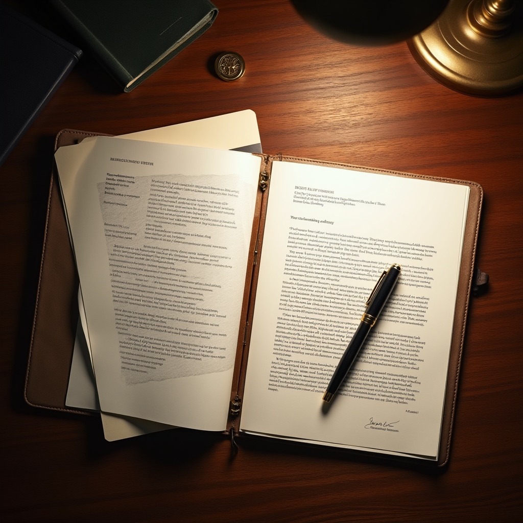 Financial regulatory documents and FCA compliance materials on a professional desk